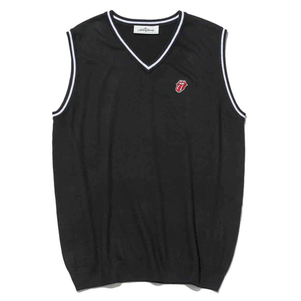 ROLLING STONES ローリングストーンズ (来日 35周年 記念 ) - Logo Knit Vest / Black / トップス / メンズ - PGS